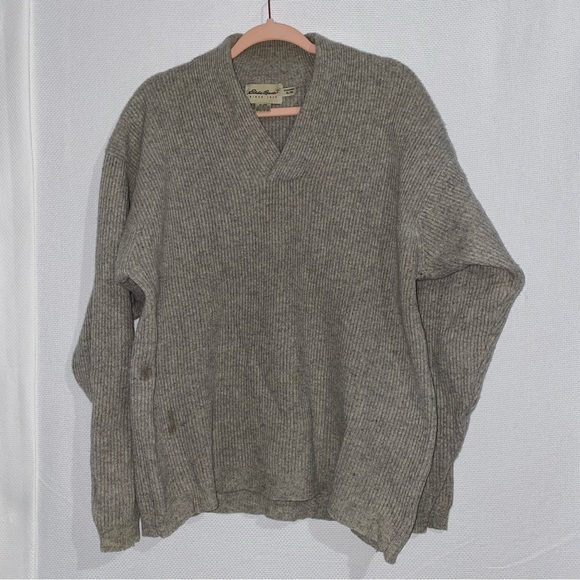 Eddie Bauer 100% Wool Vneck Pullover Sweater | Eddie Bauer Wool Sweater - Picture 2 of 12